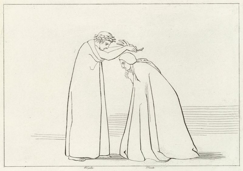 Upokorzenie, czyściec, Pieśń 1 (rycina) autorstwa John (after) Flaxman
