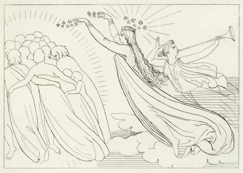 Aktywne dobro, raj, kanto 6 (grawerowanie) autorstwa John (after) Flaxman