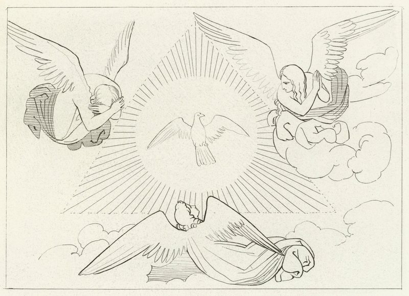 Adoracja Trójcy, Raj, Canto 13 (rycina) autorstwa John (after) Flaxman