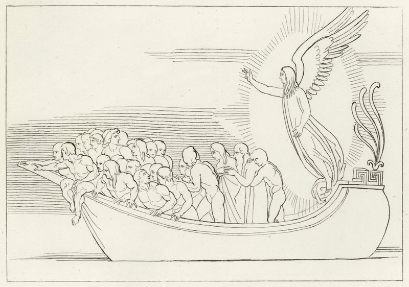 Benedykcja, Czyściec, Canto 2 (rycina) autorstwa John (after) Flaxman