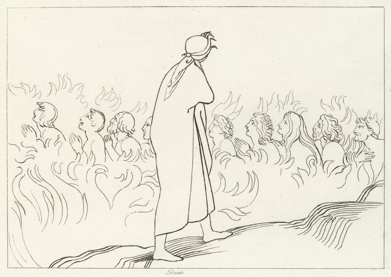 Cielesny, czyściec, Canto 25 (rycina) autorstwa John (after) Flaxman