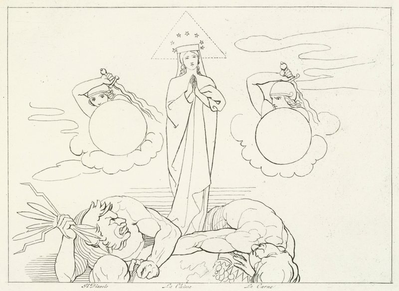 Wojujący Kościół, Raj, Canto 25 (rycina) autorstwa John (after) Flaxman
