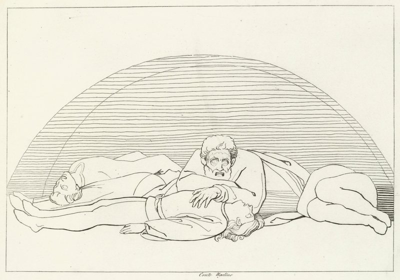 Śmierć Ugolino, Inferno, Canto 33 (rycina) autorstwa John (after) Flaxman