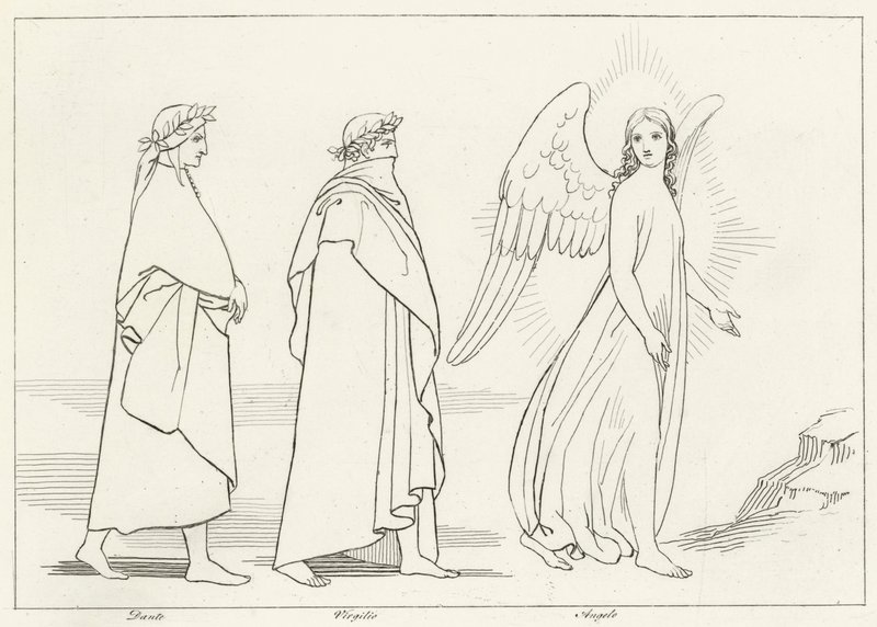Anioł Prowadzący, Czyściec, Canto 15 (rycina) autorstwa John (after) Flaxman