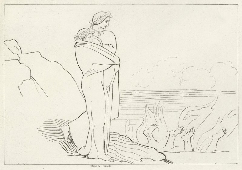 Zatoka Simony, Inferno, Canto 19 (rycina) autorstwa John (after) Flaxman