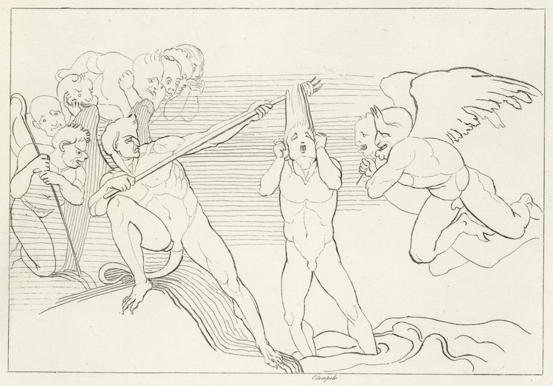 Jezioro smoły, Inferno, Canto 22 (rycina) autorstwa John (after) Flaxman