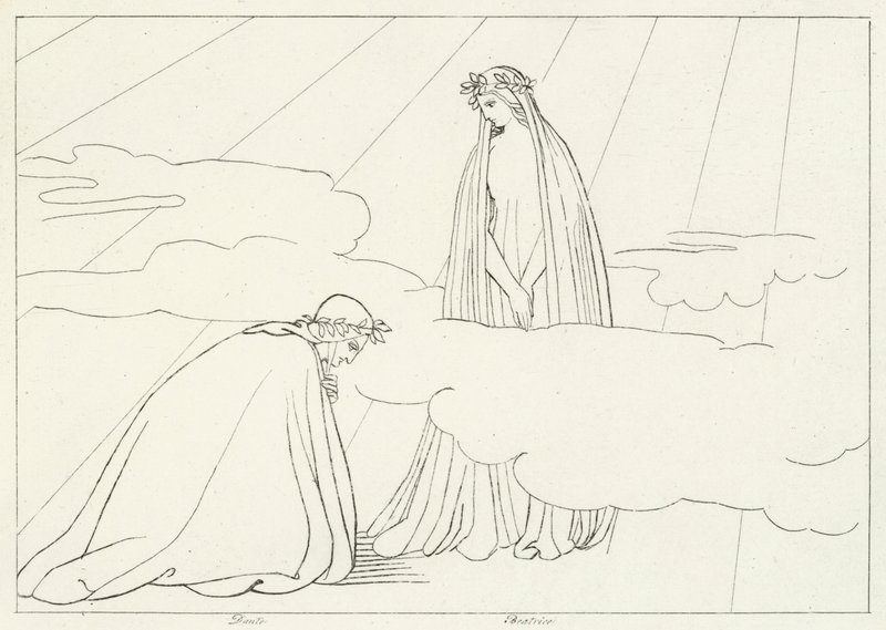 Sfera Księżyca, Raj, Canto 2 (grawerowanie) autorstwa John (after) Flaxman