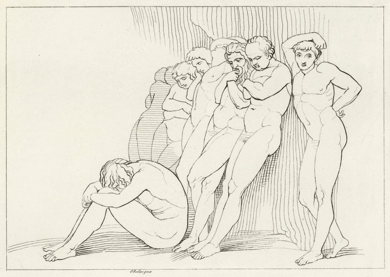 Zaniedbanie, czyściec, Canto 4 (rycina) autorstwa John (after) Flaxman