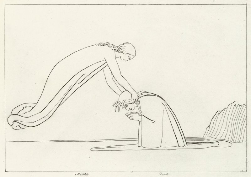 Rzeka Leta, Czyściec, Canto 31 (rycina) autorstwa John (after) Flaxman