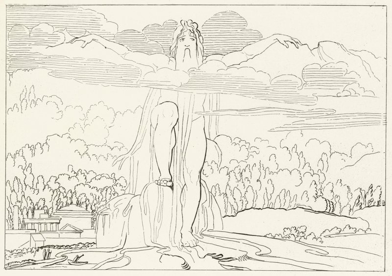 Posąg Czterech Metali, Inferno, Canto 14 (rycina) autorstwa John (after) Flaxman