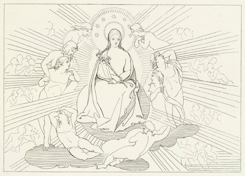 Dziewica Maryja, Raj, Canto 31 (rycina) autorstwa John (after) Flaxman