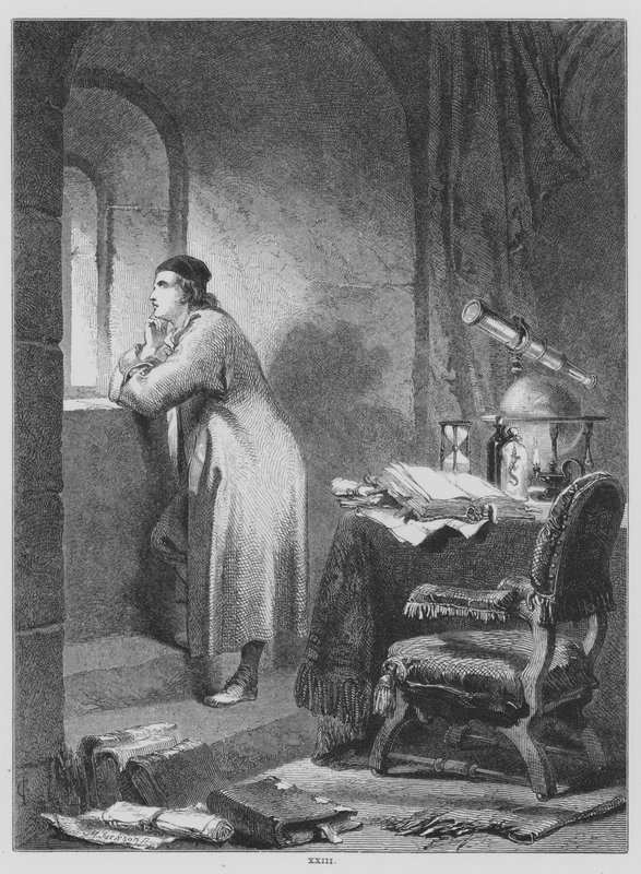 John Milton, Zamyślony (grafika) autorstwa John (after) Gilbert