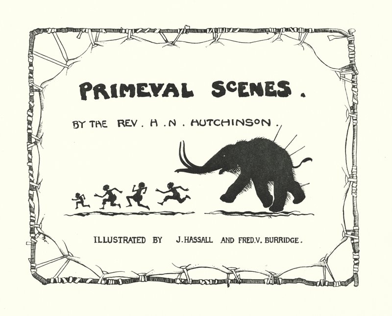Ilustracja na stronie tytułowej Primeval Scenes (litografia) autorstwa John (after) Hassall