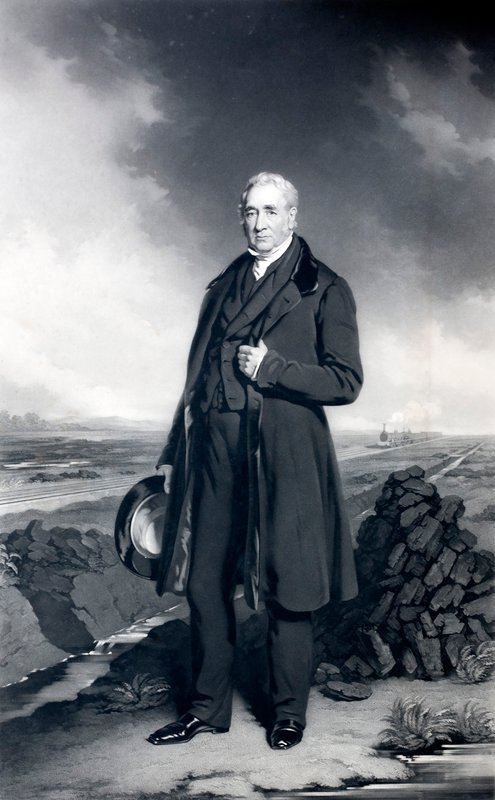 George Stephenson, angielski inżynier i pionier kolei (litografia) autorstwa John (after) Lucas