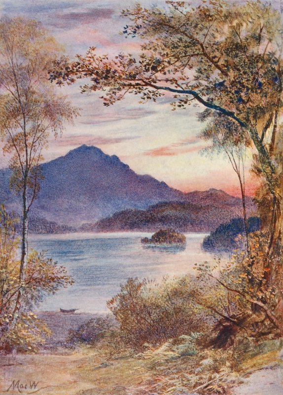 Ben Venue and the Trossachs (kolorowa litografia) autorstwa John (after) MacWhirter