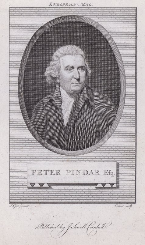John Wolcot, angielski lekarz i satyryk, który pisał pod pseudonimem Peter Pindar (grafika) autorstwa John (after) Opie