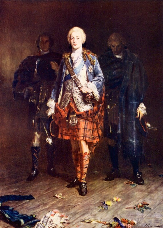 Bonnie Prince Charlie (kolorowa litografia) autorstwa John (after) Pettie