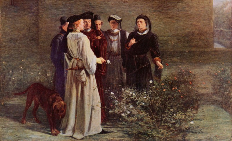 Szekspir: Czerwona Róża i Biały, Henryk VI, Część I, Akt II, Scena 4 (kolor lito) autorstwa John (after) Pettie