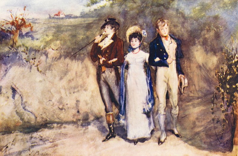 Dwie struny na jej dziobie, szkic akwarelowy (litografia barwna) autorstwa John (after) Pettie