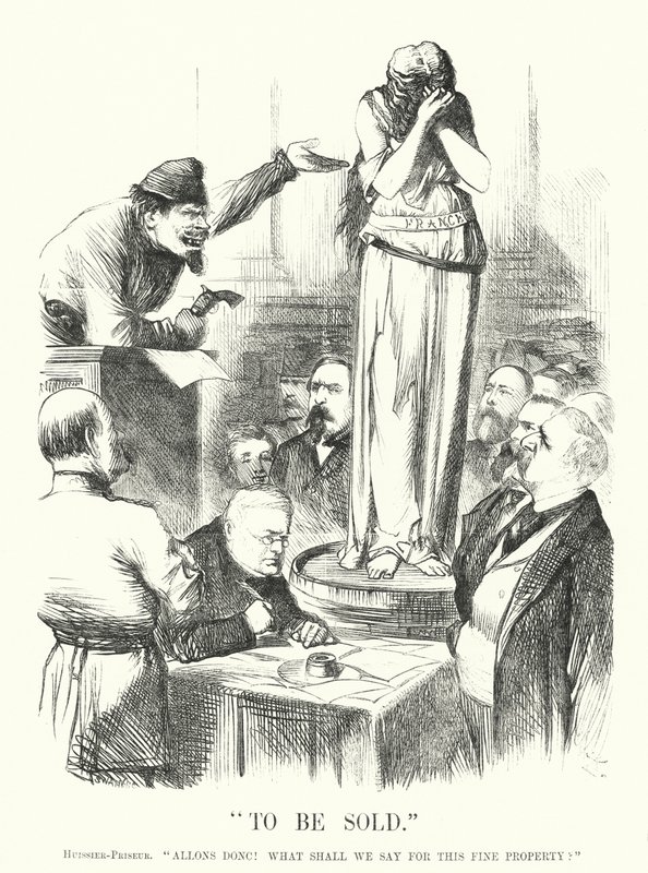 Punch cartoon: To Be Sold - Komuna Paryska (grawerowanie) autorstwa John (after) Tenniel