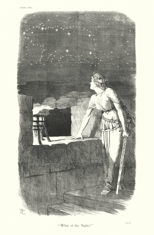 Kreskówka Sir Johna Tenniela: "What of the Night" (rycina) autorstwa John (after) Tenniel