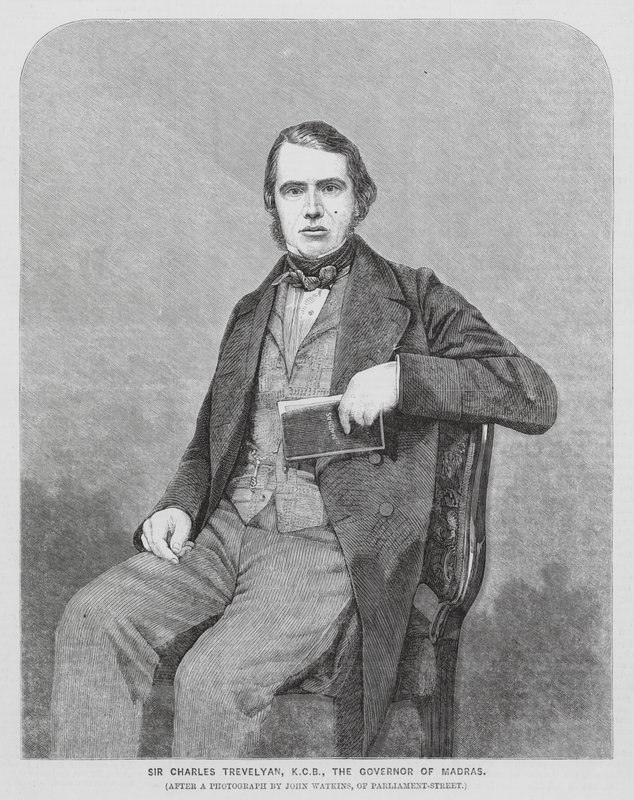 Sir Charles Trevelyan, brytyjski administrator kolonialny (rycina) autorstwa John (after) Watkins