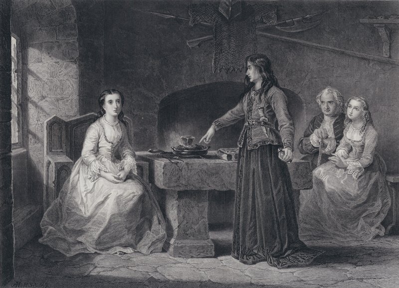 Ilustracja do Pirata autorstwa Sir Waltera Scotta (grafika) autorstwa John Adam P. Houston