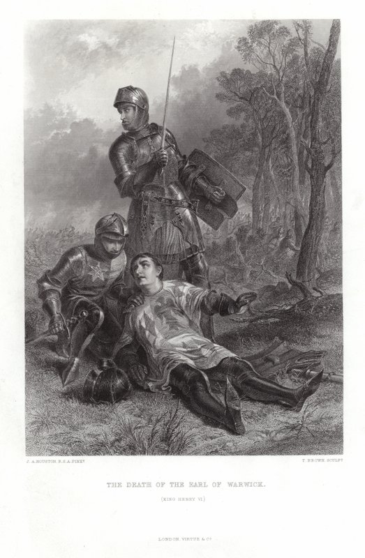 Śmierć hrabiego Warwick autorstwa John Adam P. Houston