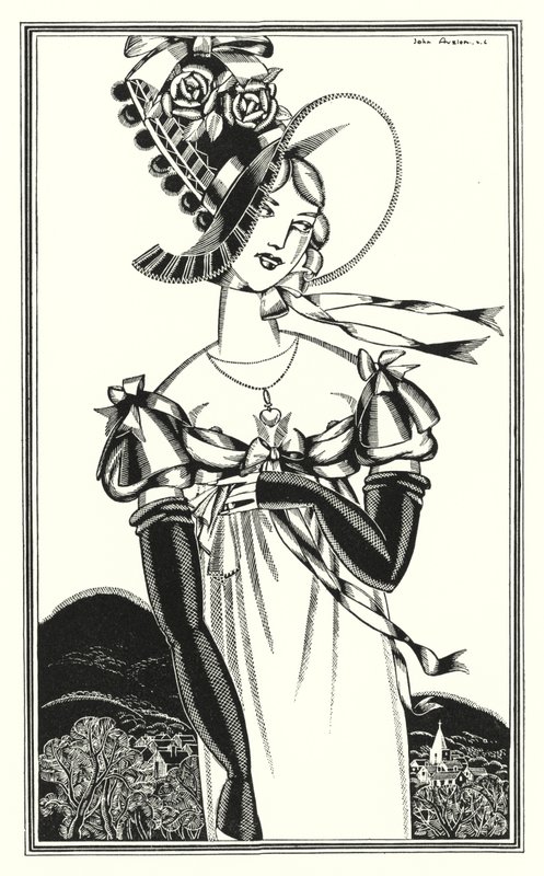 Ilustracja do Don Juana autorstwa Lorda Byrona: Czapka, którą noszą osoby płci pięknej (lito) autorstwa John Austen