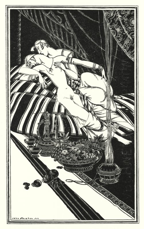 Ilustracja do Don Juana autorstwa Lorda Byrona: Haidee i Juan nie byli małżeństwem, wina była ich, nie moja (litografia) autorstwa John Austen