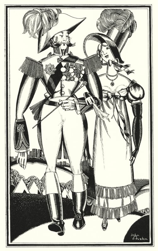 Ilustracja do Don Juana autorstwa Lorda Byrona: Medale, rangi, paski, koronki, hafty, szkarłat (lit) autorstwa John Austen