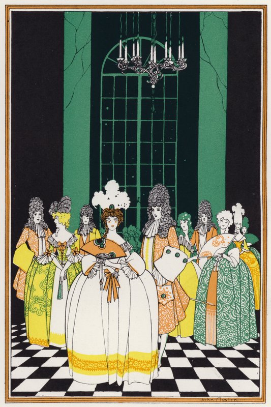 Ilustracja do „Rogues In Porcelain”, Miscellany XVIII-wiecznych wierszy (kolor lito) autorstwa John Austen