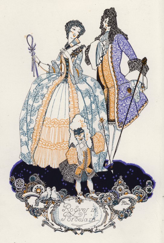 Ilustracja do „Rogues In Porcelain”, Miscellany XVIII-wiecznych wierszy (kolor lito) autorstwa John Austen