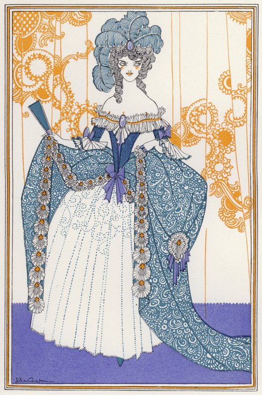 Ilustracja do „Rogues In Porcelain”, Miscellany XVIII-wiecznych wierszy (litografia kolorowa) autorstwa John Austen