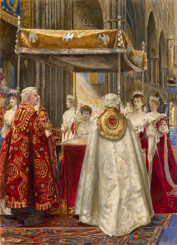Koronacja króla Edwarda VII i królowej Aleksandry, 1904 r. autorstwa John Byam Liston Shaw