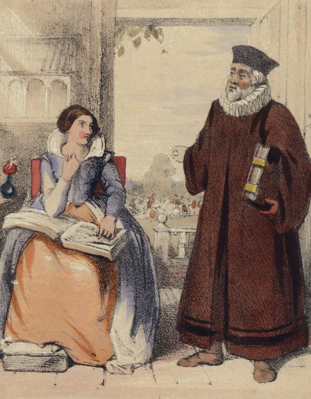 Roger Ascham, nauczyciel królowej Elżbiety I autorstwa John Callcott Horsley