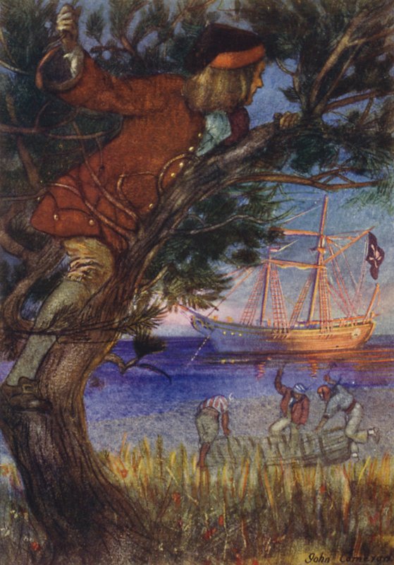 Ilustracja do Wyspy Skarbów autorstwa John Cameron