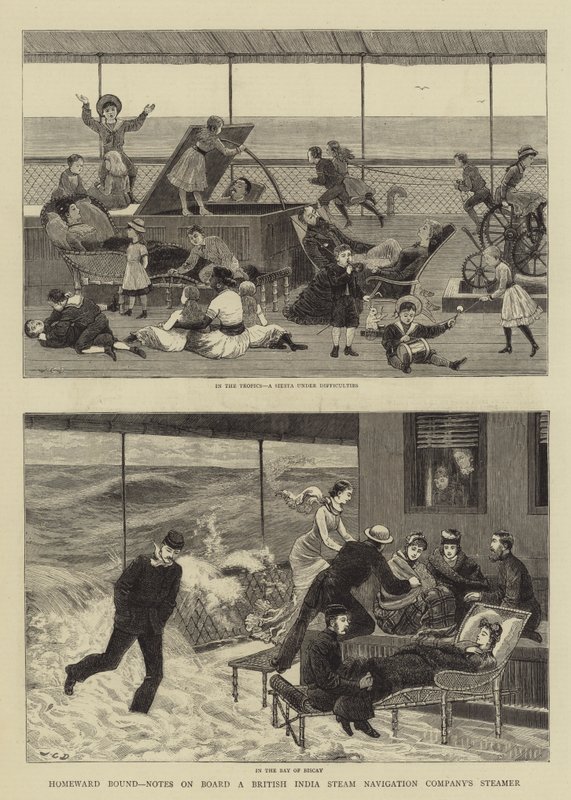 Powrót do domu, notatki na pokładzie parowca British India Steam Navigation Company autorstwa John Charles Dollman