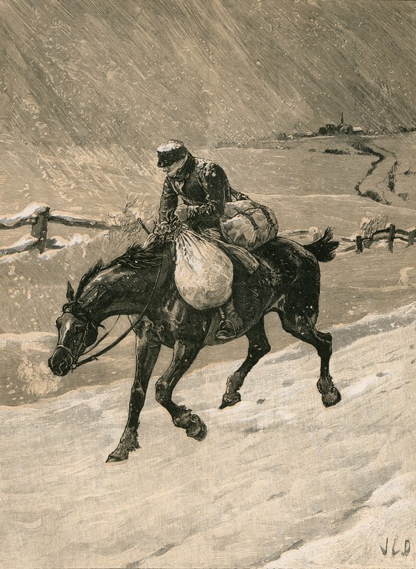 Świąteczny listonosz autorstwa John Charles Dollman