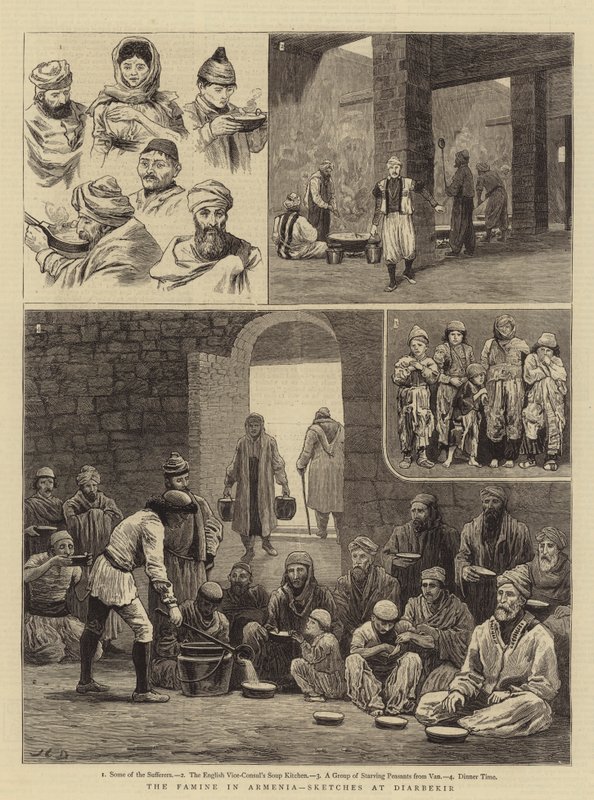 Głód w Armenii, szkice w Diarbekir autorstwa John Charles Dollman