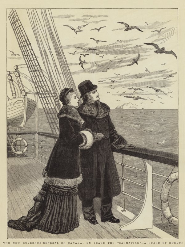 Nowy Gubernator Generalny Kanady, na pokładzie Sarmaty, Gwardia Honorowa autorstwa John Charles Dollman