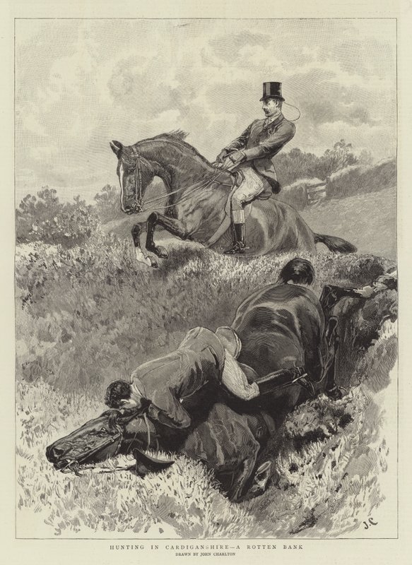 Polowanie w Cardiganshire, Rotten Bank autorstwa John Charlton