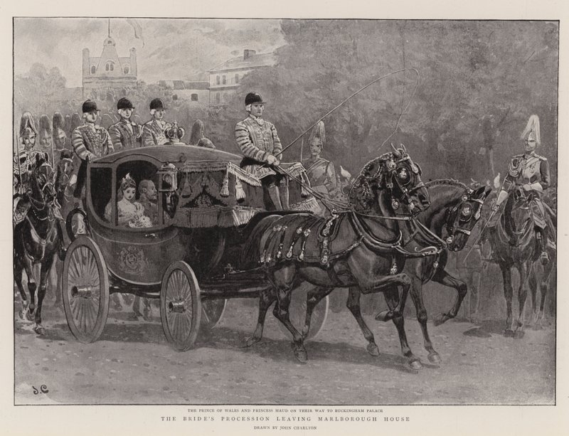 Procesja panny młodej opuszcza Marlborough House autorstwa John Charlton