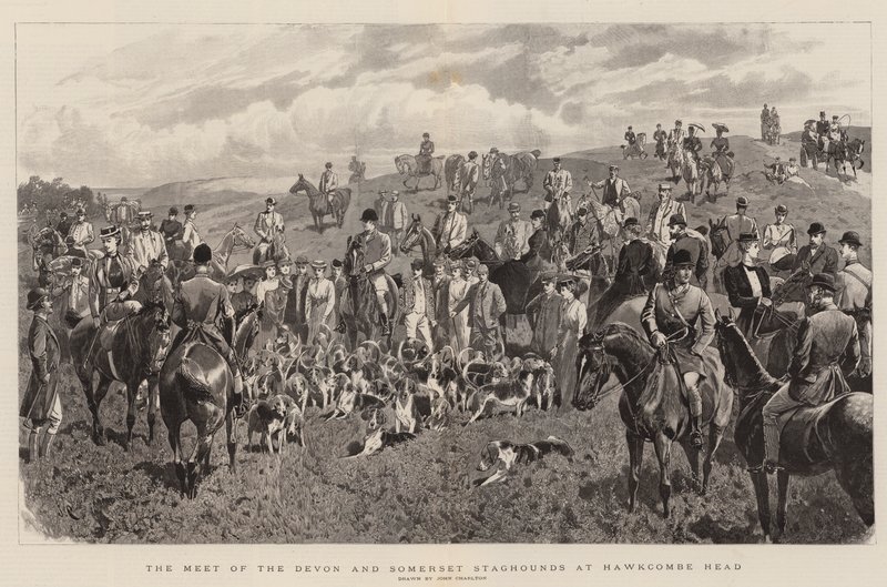 Spotkanie Devon i Somerset Staghounds w Hawkcombe Head autorstwa John Charlton