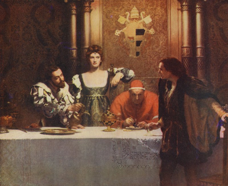 Kieliszek wina z Cezarem Borgią autorstwa John Collier
