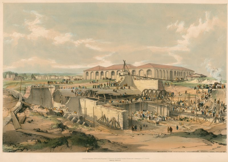 Budowa Maszynowni Stacjonarnej, Camden Town autorstwa John Cooke Bourne