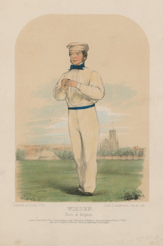 Portret Johna Wisdena w kolorze lito autorstwa John Corbet Anderson