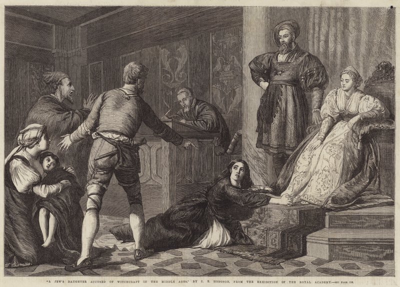 Córka Żyda oskarżona o czary w średniowieczu autorstwa John Evan Hodgson