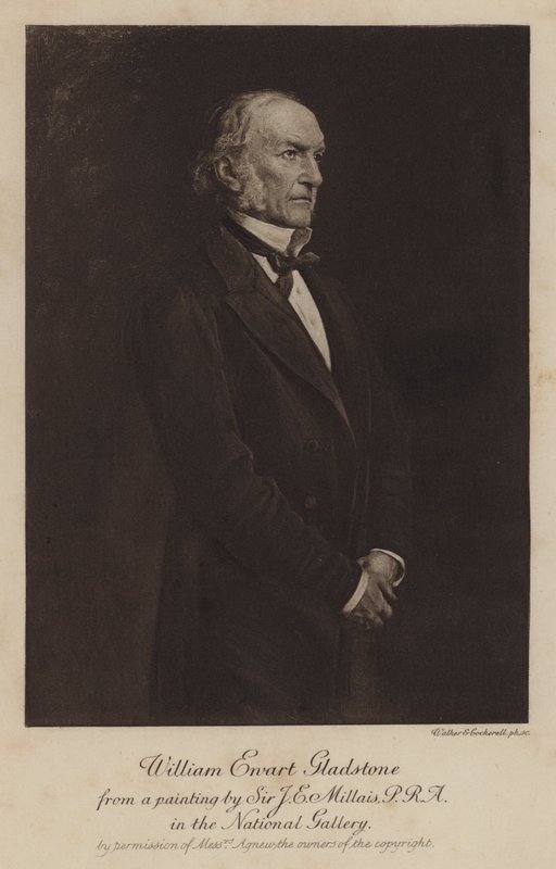 William Ewart Gladstone, brytyjski liberalny mąż stanu i premier (fotograwiura) autorstwa John Everett (after) Millais