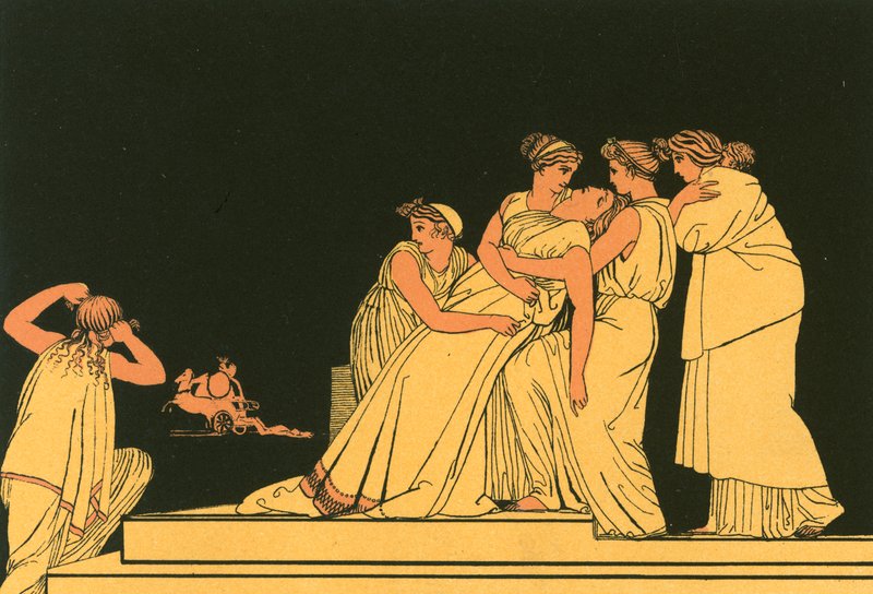 Andromacha omdlała na ścianie autorstwa John Flaxman